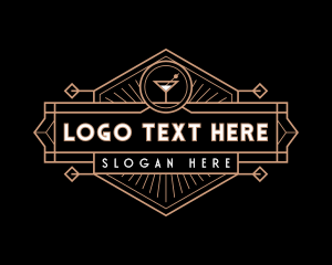 Art Deco Bar Event logo design