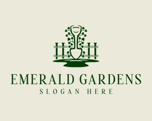 Garden Fence Shovel logo design