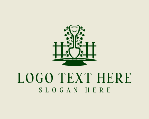 Grass - Garden Fence Shovel logo design