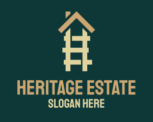 Estate - House Ladder Roof logo design