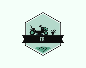 Emblem - Lawn Mower Grass Gardening logo design