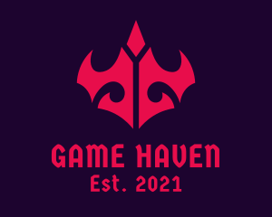Red Gaming Crown logo design