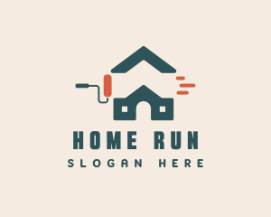 Paint Roller Home Renovation logo design