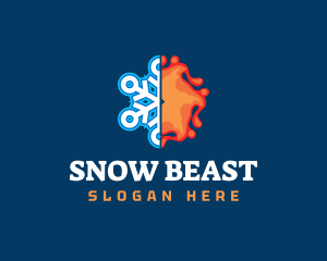 Snow Flame Temperature logo design