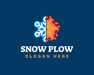 Snow Flame Temperature logo design