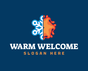 Snow Flame Temperature logo design