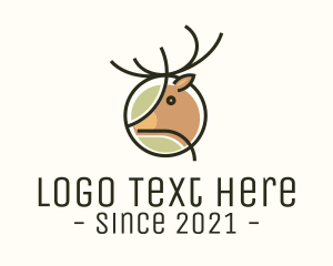 Horns - Simple Reindeer Monoline logo design