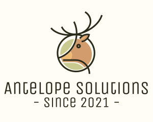 Simple Reindeer Monoline logo design