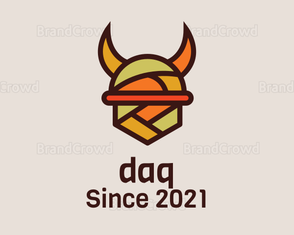 Multicolor Viking Helmet Logo