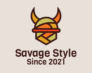 Multicolor Viking Helmet  logo design