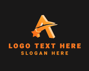Star - 3D Star Multimedia Letter A logo design