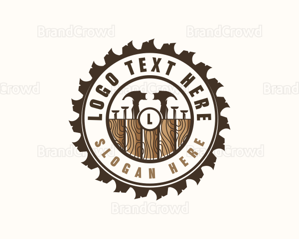 Sawmill Carpentry Woodwork Logo