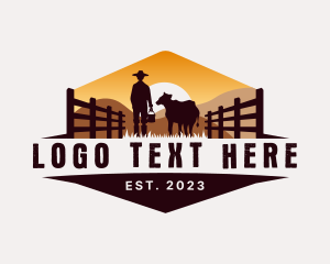 Dairy Cattle Farmer Livestock Logo