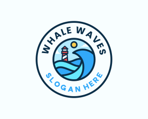 Ocean Wave Lighthouse logo design