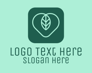 Heart - Leaf Heart App logo design
