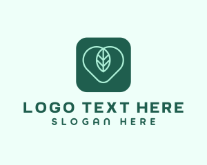 Leaf Heart App logo design