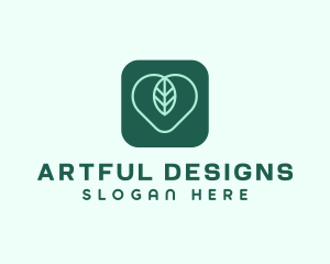 Leaf Heart App logo design