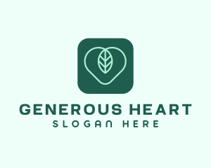 Leaf Heart App logo design