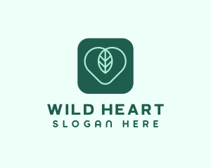 Leaf Heart App logo design