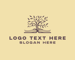 Tutoring - Tree Book Library logo design