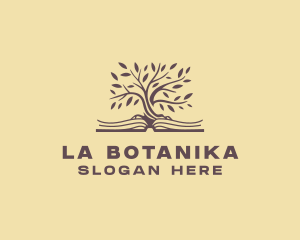 Learning - Tree Book Library logo design