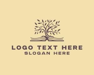 Book - Tree Book Library logo design