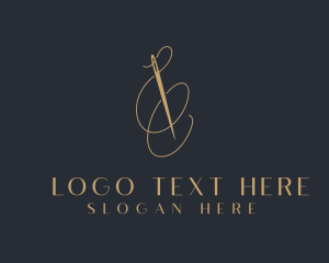 Dressmaking - Stitching Tailor Needle logo design