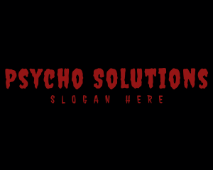 Psycho - Creepy Halloween Company logo design