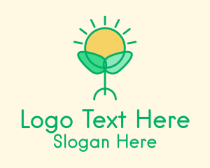 Sustainable - Sun Plant Seedling logo design
