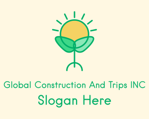 Vegetarian - Sun Plant Seedling logo design