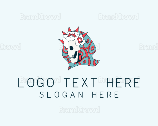 Floral Skull Hoodie Logo