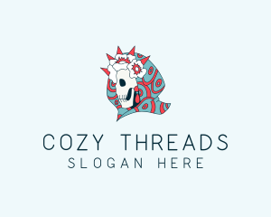 Floral Skull Hoodie  logo design