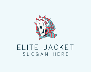 Jacket - Floral Skull Hoodie logo design
