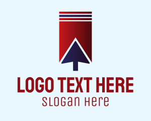 Library - Online Bookmark Arrow logo design