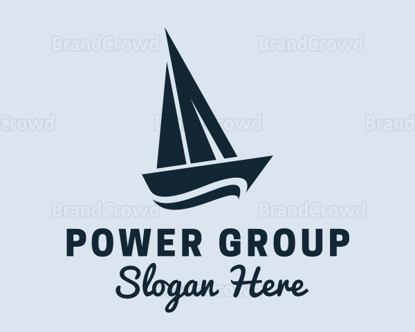 Blue Yacht Sailboat Logo