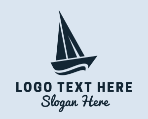 Boat Repair - Blue Yacht Sailboat logo design