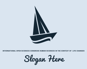 Ship - Blue Yacht Sailboat logo design