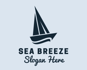 Blue Yacht Sailboat logo design