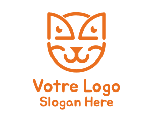Orange - Orange Cat Outline logo design