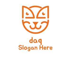 Kitty - Orange Cat Outline logo design