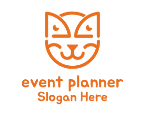 Vet - Orange Cat Outline logo design
