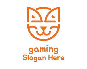 Pet Shop - Orange Cat Outline logo design