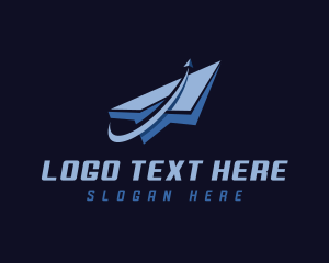Cargo Aircraft - Logistics Paper Plane logo design