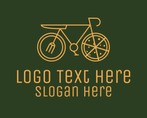 Food Delivery - Pizza Delivery Bicycle logo design