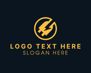 Charger - Lightning Power Plug logo design