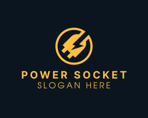 Socket - Lightning Power Plug logo design