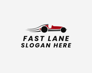 Fast Vintage Race Car  logo design