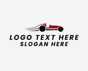 Car Emblem - Fast Vintage Race Car logo design