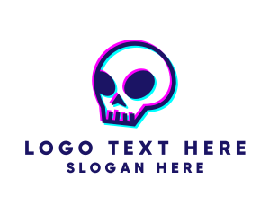 Festival - Scary Skull Glitch logo design