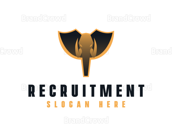 Elephant Shield Animal Logo